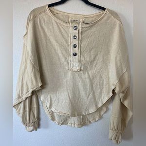 Free People Women’s Cropped Henley